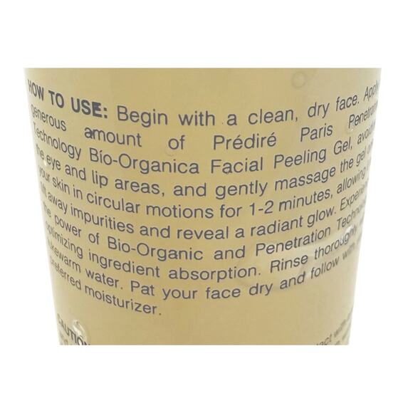 New Predire Paris France Bio-Organica Facial Peeling Gel Exfoliator 1.7oz. Pump - Picture 8 of 10